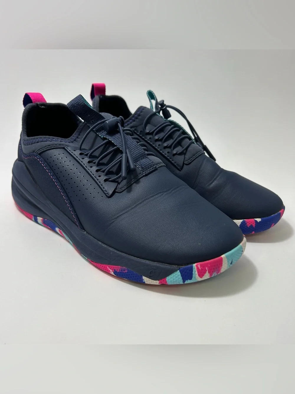 Clove Women’s Classic Blue Art Paint Sole Nursing Sneakers Sz 8 Limited Ed EU 39